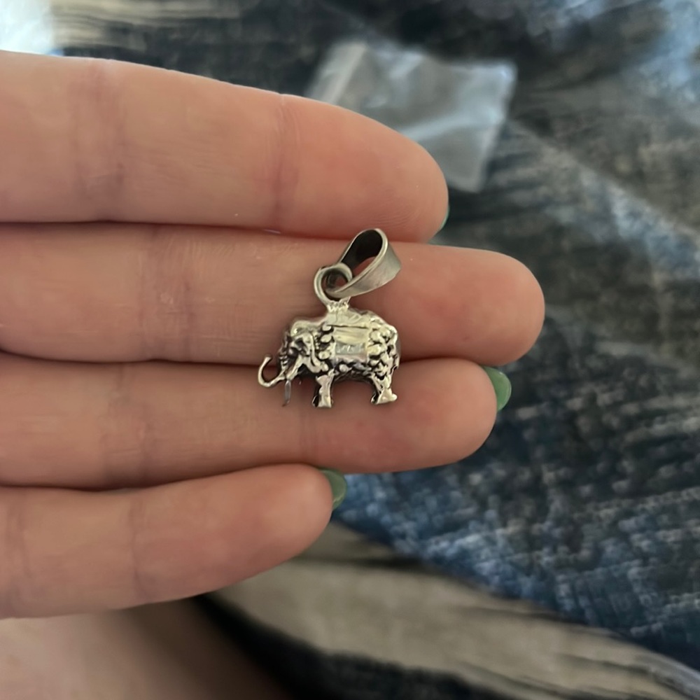 Silver Elephant Necklace Charm